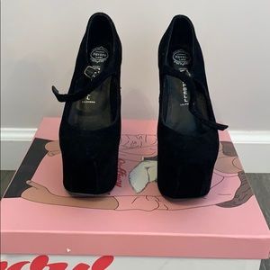 Jeffrey Campbell Black suede platforms